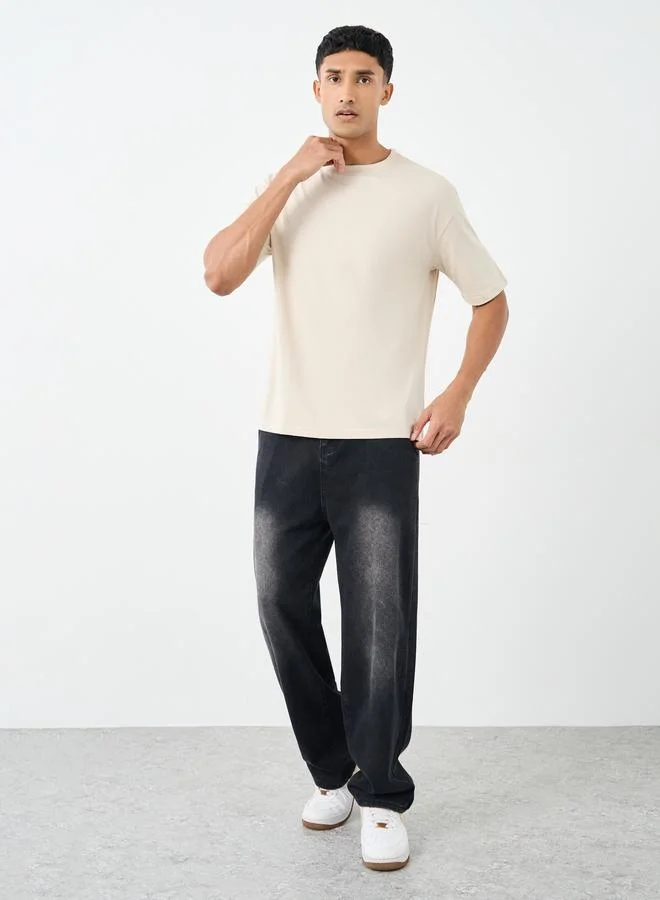 Styli Styli Cotton Rich Back Print Oversized Athleisure T-Shirt