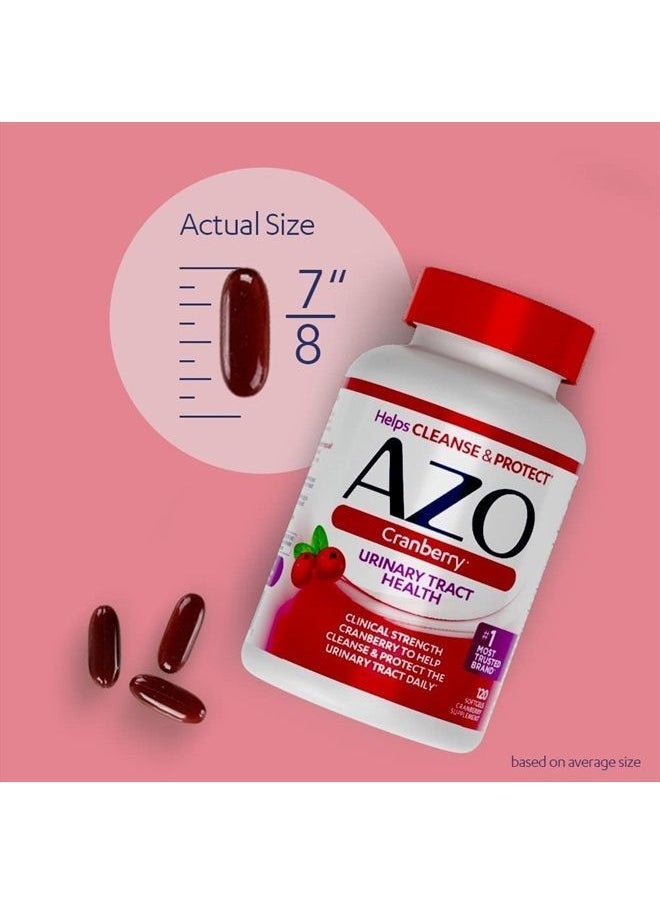 AZO Cranberry Urinary Tract Health Supplement, 1 Serving = 1 Glass of Cranberry Juice, Sugar Free Cranberry Pills, Non-GMO 100 Softgels  - Image 4