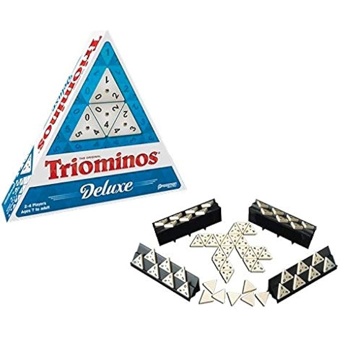 Goliath Pressman Tri-Ominos - Deluxe Edition Triangular Tiles with Brass Spinners, 5" - Image 4