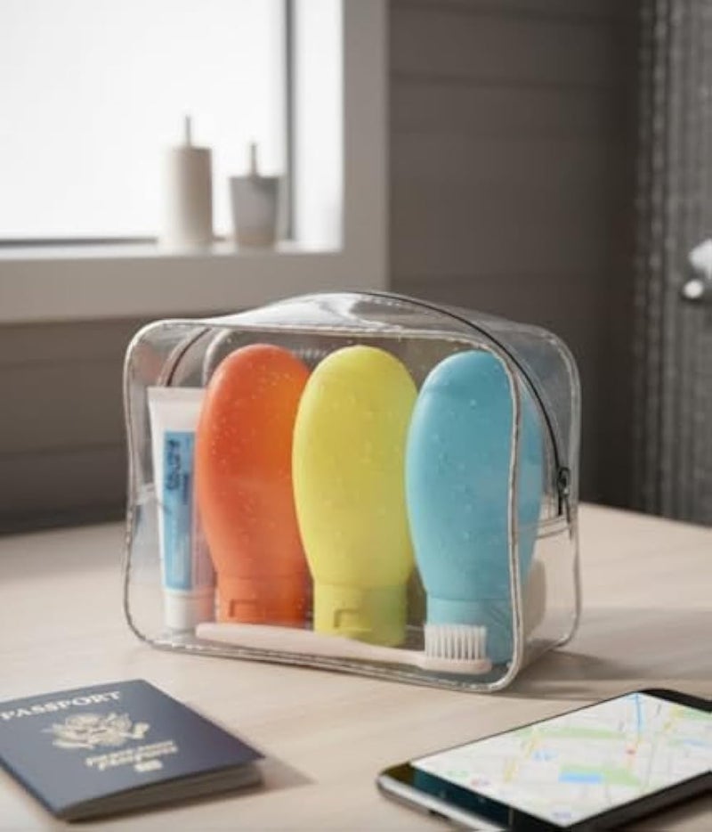 3 Pieces 60ml Empty Plastic Travel Squeeze Bottles Set, Multicolor for Shampoo, Conditioner, Cosmetic - Image 2