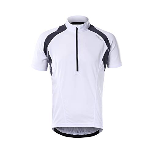 BERGRISAR Men's Half Zipper Cycling Jersey Short Sleeves Bike Bicycle Shirts with Zipper Pocket Quick-Dry Breathable BG060 White L - Image 5