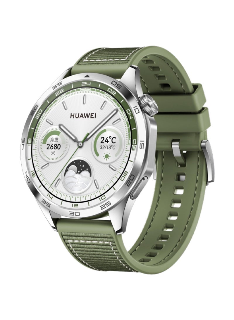 Straps Compatible with Huawei Watch 46MM GT5/GT4/GT3/GT3 Pro/GT2/GT2e/GT/GT Runner,Huawei Watch 4/4 Pro/3/3 Pro,Honor Watch 4 Pro/GS3/Magic Watch 2,Nylon Braided Silicone Band for Men, Women,Green - Image 1