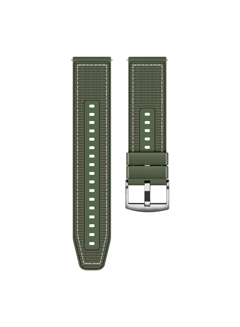 Straps Compatible with Huawei Watch 46MM GT5/GT4/GT3/GT3 Pro/GT2/GT2e/GT/GT Runner,Huawei Watch 4/4 Pro/3/3 Pro,Honor Watch 4 Pro/GS3/Magic Watch 2,Nylon Braided Silicone Band for Men, Women,Green - Image 5