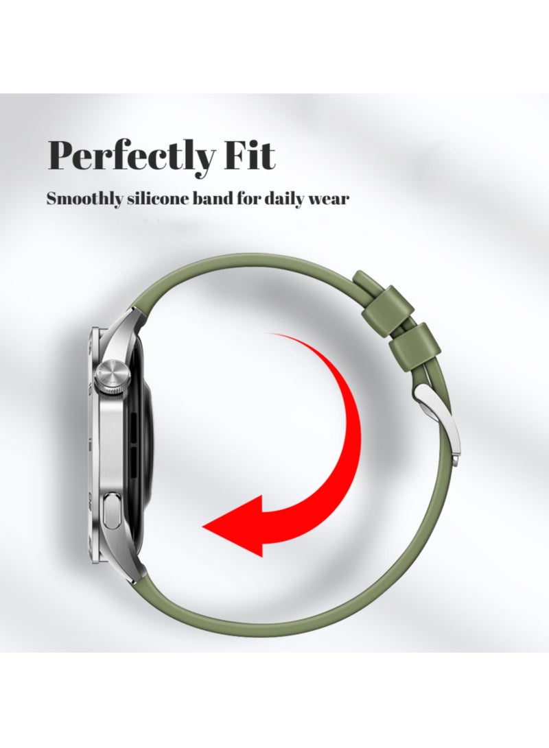 Straps Compatible with Huawei Watch 46MM GT5/GT4/GT3/GT3 Pro/GT2/GT2e/GT/GT Runner,Huawei Watch 4/4 Pro/3/3 Pro,Honor Watch 4 Pro/GS3/Magic Watch 2,Nylon Braided Silicone Band for Men, Women,Green - Image 4