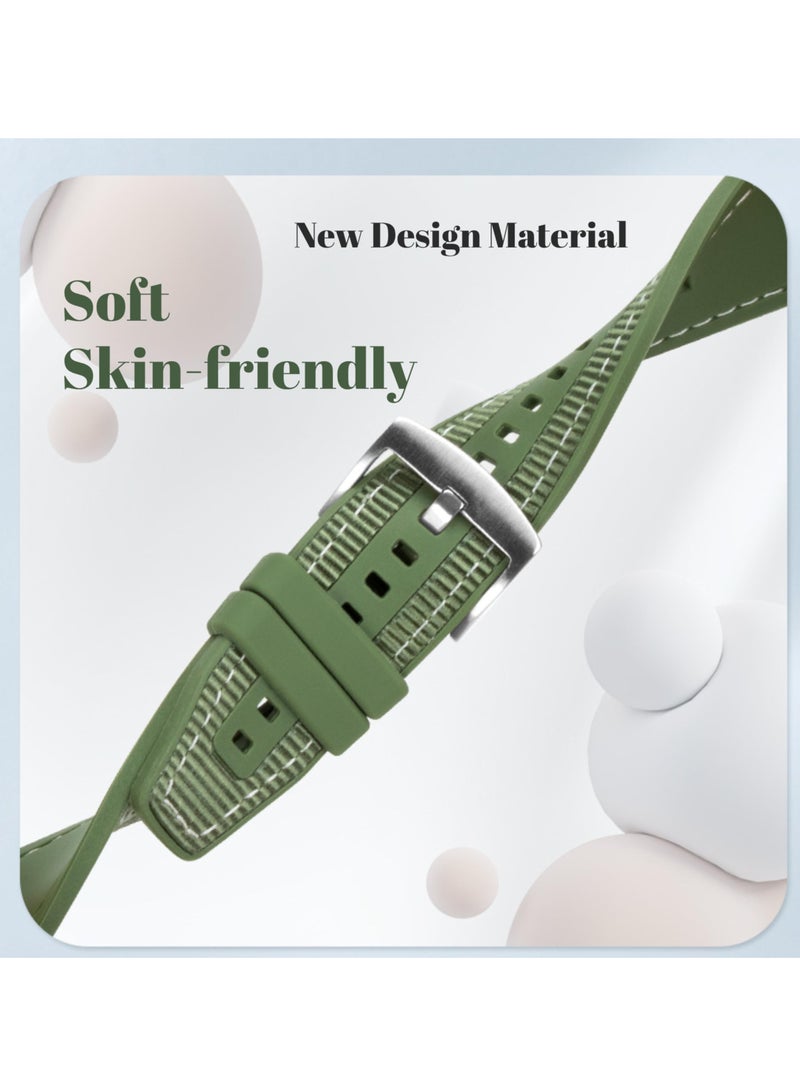 Straps Compatible with Huawei Watch 46MM GT5/GT4/GT3/GT3 Pro/GT2/GT2e/GT/GT Runner,Huawei Watch 4/4 Pro/3/3 Pro,Honor Watch 4 Pro/GS3/Magic Watch 2,Nylon Braided Silicone Band for Men, Women,Green - Image 3