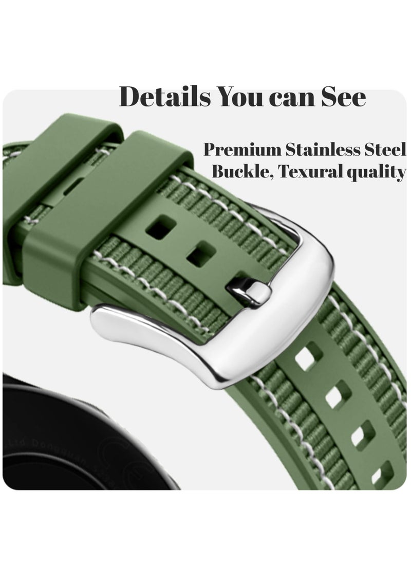 Straps Compatible with Huawei Watch 46MM GT5/GT4/GT3/GT3 Pro/GT2/GT2e/GT/GT Runner,Huawei Watch 4/4 Pro/3/3 Pro,Honor Watch 4 Pro/GS3/Magic Watch 2,Nylon Braided Silicone Band for Men, Women,Green - Image 2