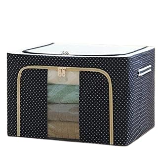 SoleShade SoleShade Foldable Steel Frame Clothes Zip Organizer Fabric Storage Box 66L MultiColor  - Image 1