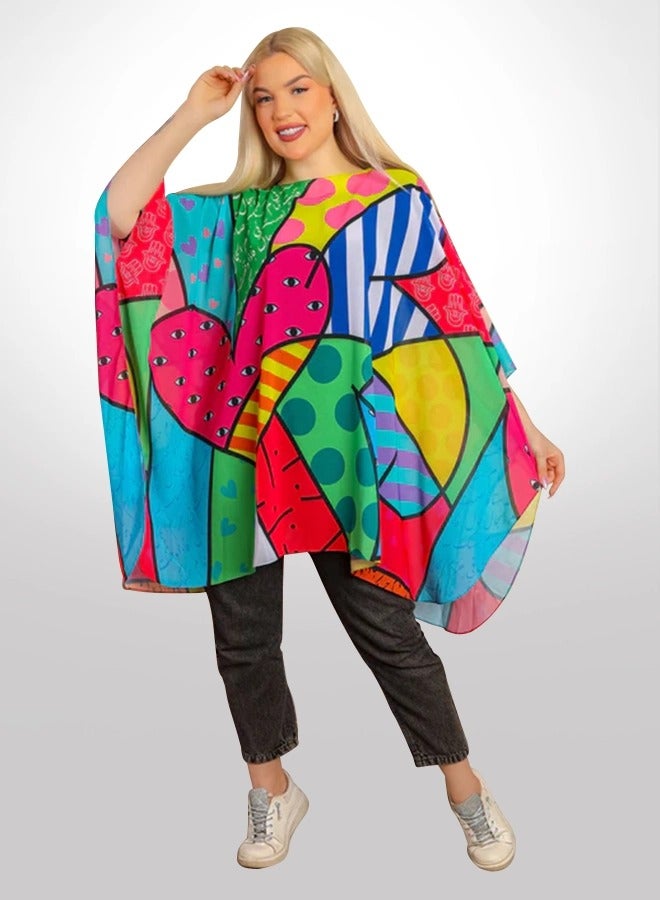 Zmurud "Chiffon Poncho - Printed "  - Image 1