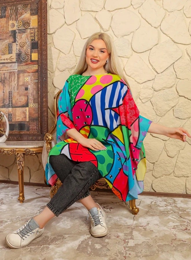Zmurud "Chiffon Poncho - Printed "  - Image 5