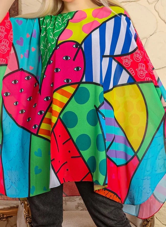 Zmurud "Chiffon Poncho - Printed "  - Image 2