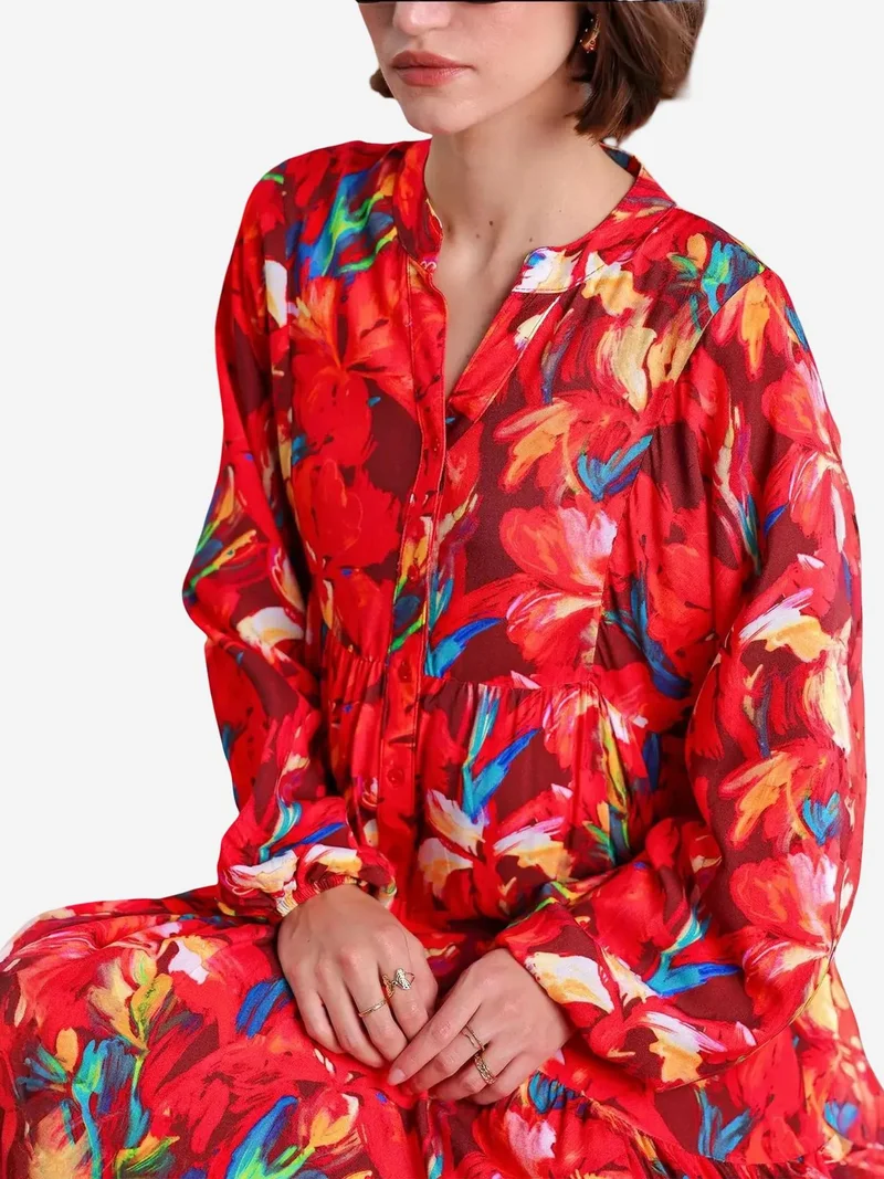 BIG DART BDART Patterned V-Neck Maxi Dress