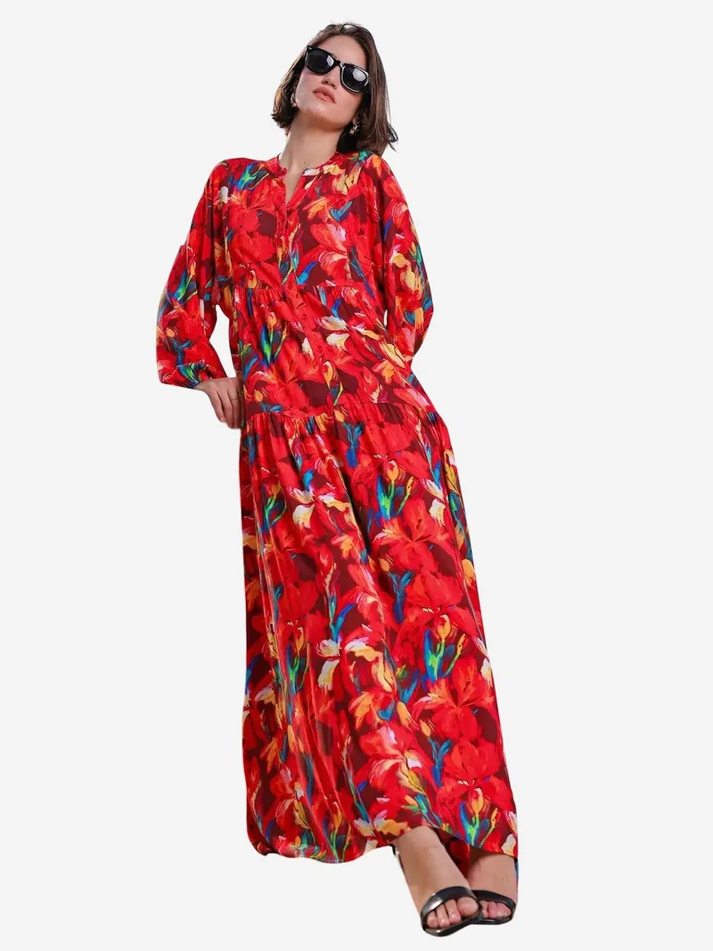 BIG DART BDART Patterned V-Neck Maxi Dress