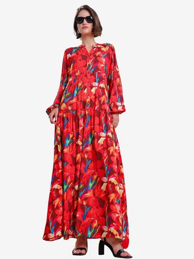 BIG DART BDART Patterned V-Neck Maxi Dress