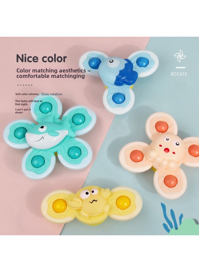 Generic - Baby Sucker Turning Music Toy Baby Rattle Puzzle Appease Cartoon Water Spinning Fingertip Top-Color:[Small Crab/Small Marine Fish/Octopus Turns To Music (132g)]] - Image 1