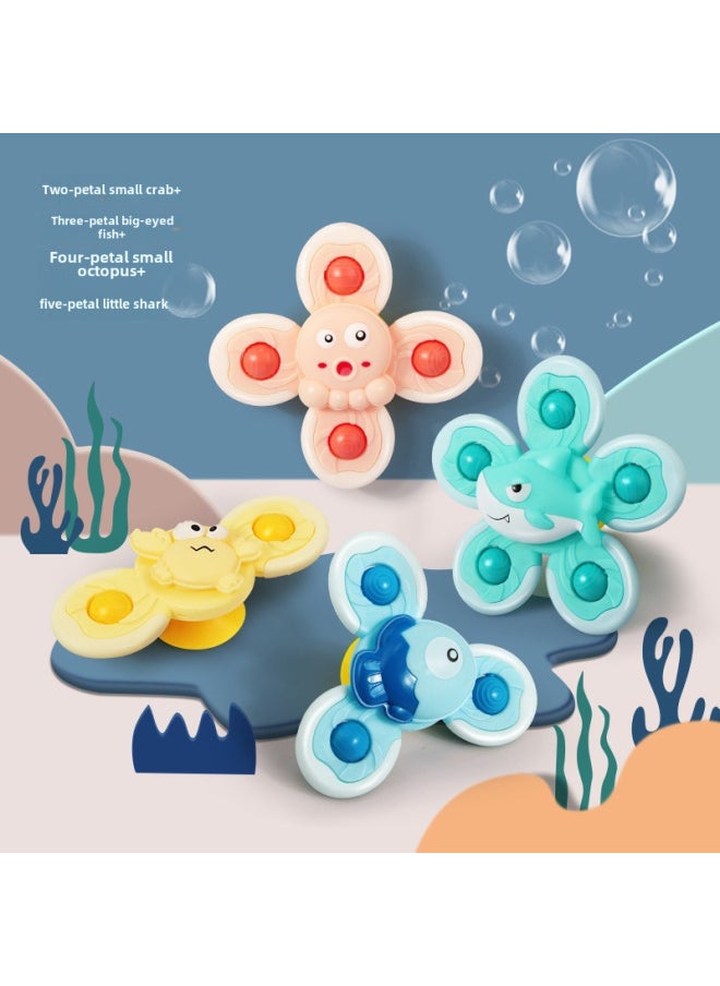 Generic - Baby Sucker Turning Music Toy Baby Rattle Puzzle Appease Cartoon Water Spinning Fingertip Top-Color:[Small Crab/Small Marine Fish/Octopus Turns To Music (132g)]] - Image 1