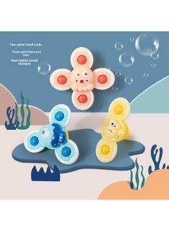 Baby Sucker Turning Music Toy Baby Rattle Puzzle Appease Cartoon Water Spinning Fingertip Top-Color:[Small Crab/Small Marine Fish/Octopus Turns To Music (132g)]]