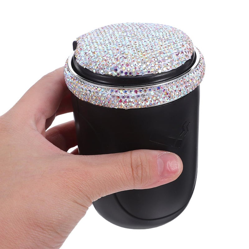 Smokeless Windproof Car Ashtray With LED Light And Lid Metal Auto Ash Container - Image 5