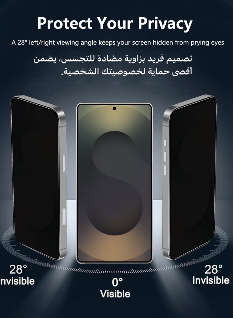 كلبور مجموعة حماية 2 في 1 من واقي شاشة الخصوصية مع واقي كاميرا لهاتف Samsung Galaxy S26 Ultra، زجاج مقسّى مضاد للتجسس - عالي الدقة - Image 3