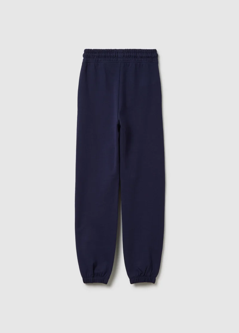 Ovs GIRLS' BLUE PURE COTTON TROUSERS REGULAR FIT
