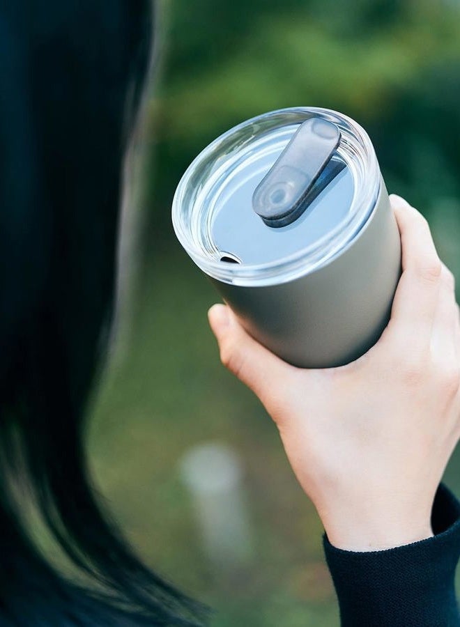 Kinto 20445 To-Go Tumbler, 12.2 fl oz (360 ml), With Plug, Silver - Image 4