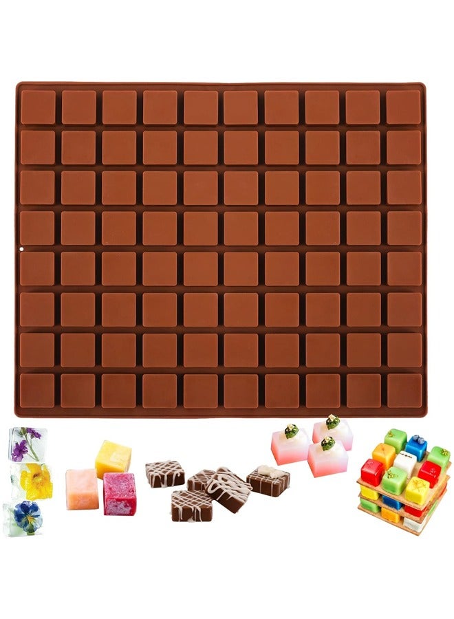 قالب شوكولاتة مربع، 80 تجويفًا من قوالب السيليكون للشوكولاتة والكراميل والبرالين ومكعبات الثلج والهلام والصمغ - Image 1