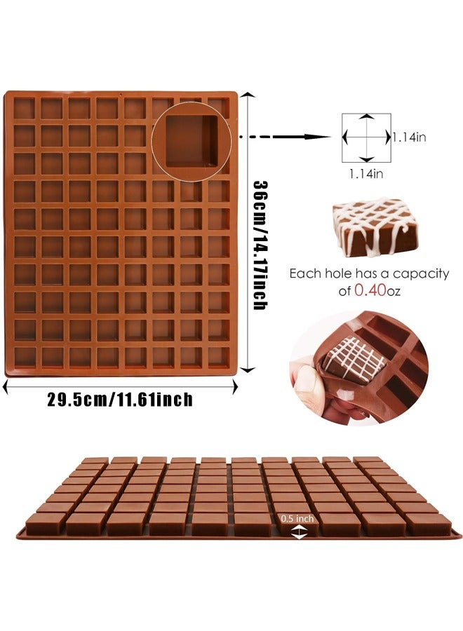 قالب شوكولاتة مربع، 80 تجويفًا من قوالب السيليكون للشوكولاتة والكراميل والبرالين ومكعبات الثلج والهلام والصمغ - Image 2