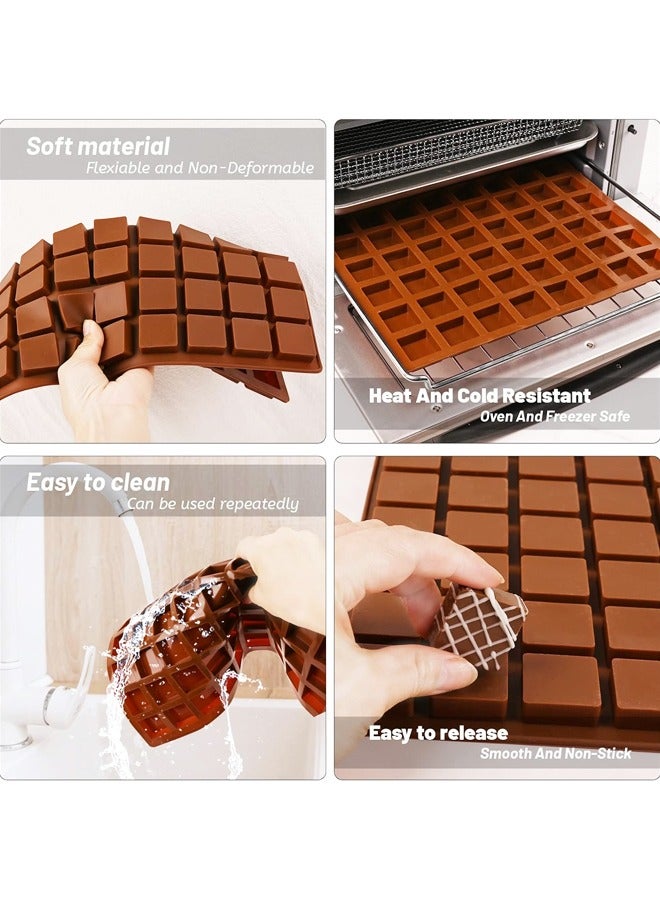 قالب شوكولاتة مربع، 80 تجويفًا من قوالب السيليكون للشوكولاتة والكراميل والبرالين ومكعبات الثلج والهلام والصمغ - Image 3