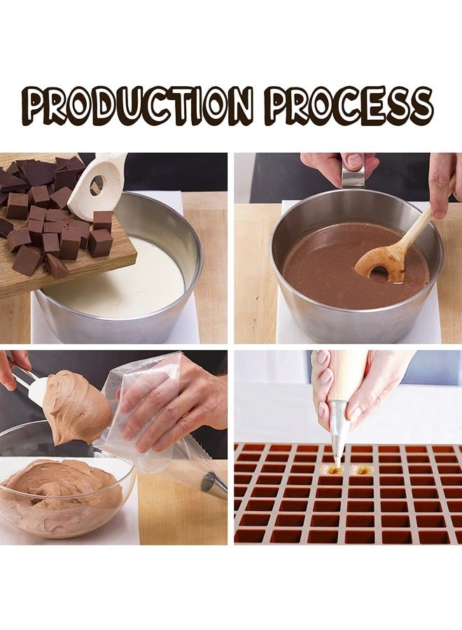 قالب شوكولاتة مربع، 80 تجويفًا من قوالب السيليكون للشوكولاتة والكراميل والبرالين ومكعبات الثلج والهلام والصمغ - Image 4