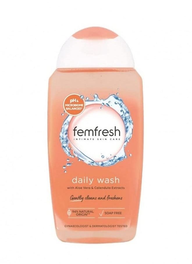 Fem Fresh - Femfresh everyday care daily Intimate l wash – feminine Hygiene shower & bath Gel cleanser  Balanced, soap free gel formula with natural aloe vera & calendula – 250 ml5+1 - Image 1