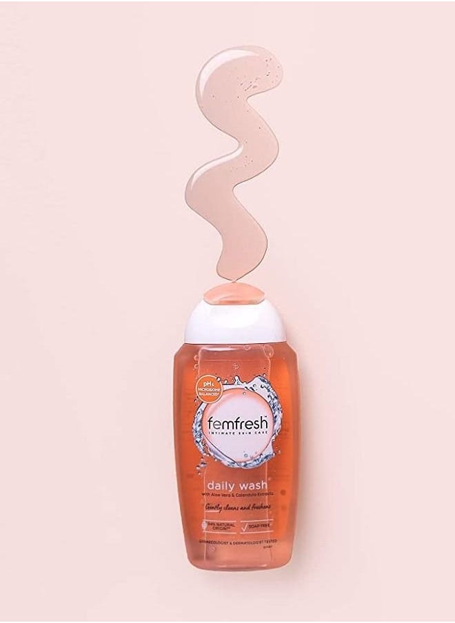 Fem Fresh - Femfresh everyday care daily Intimate l wash – feminine Hygiene shower & bath Gel cleanser  Balanced, soap free gel formula with natural aloe vera & calendula – 250 ml5+1 - Image 1