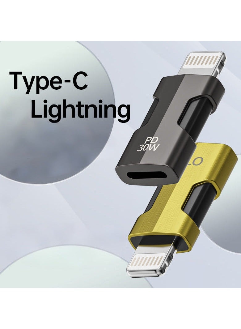 2 pices Type C to USB Adapter, USB Type C Female to Lightning Male Adapter - Image 2