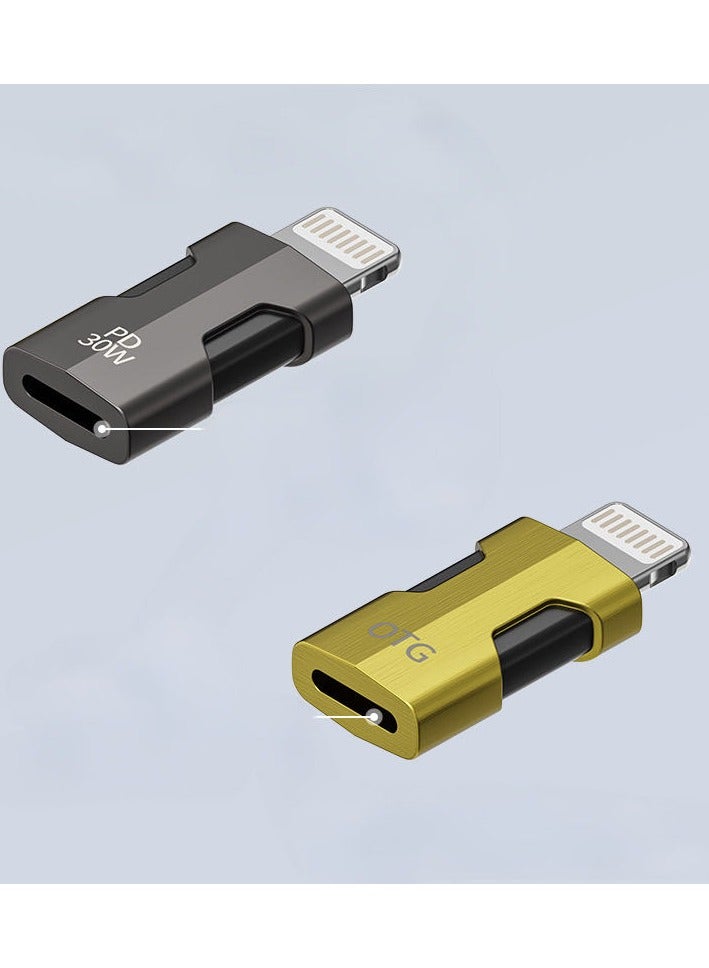 2 pices Type C to USB Adapter, USB Type C Female to Lightning Male Adapter - Image 3
