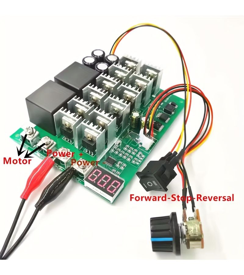 1pc 100A DC Motor Speed Regulator PWM 12V 36V Forward Reverse Digital Display - Image 5