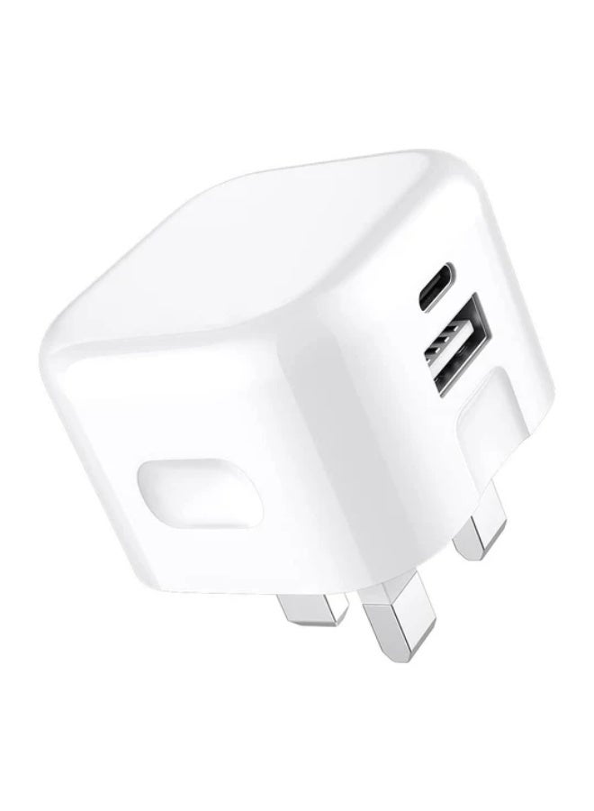 MUNTAQI 20W USB C Fast Charger Plug – Dual Port USB + Type-C Wall Charger Adapter, Travel Power Plug Compatible with iPhone, Samsung, Android, iPad, AirPods, and More – Quick Charge Power Adapter - Image 1