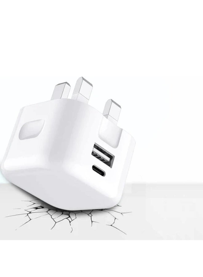 MUNTAQI 20W USB C Fast Charger Plug – Dual Port USB + Type-C Wall Charger Adapter, Travel Power Plug Compatible with iPhone, Samsung, Android, iPad, AirPods, and More – Quick Charge Power Adapter - Image 3