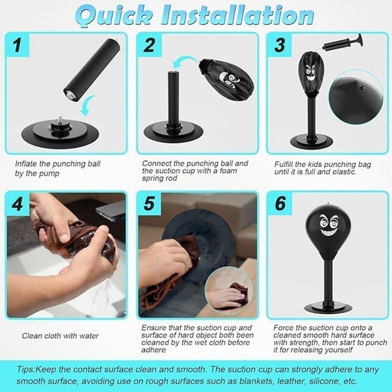 Zerolex Desktop Punching Ball Standing Desktop Punching Ball Stress Buster Relief Boxing Punch Ball Reflex Strain and Tension for Women Men Youngest - Image 4