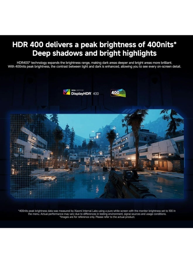 شاومي شاشة ألعاب G27i مقاس 27 بوصة، إطار ضيق IPS سريع، 1 مللي ثانية GTG 165 هرتز، FreeSync، لون sRGB 99%، زاوية عرض 178، مرشح الضوء الأزرق (حماية العين)، إمالة (للأمام/الخلف)، منفذ DP √ó1، منفذ HDMI 2.0 √ó1 ، منفذ الصوت √ó1، منفذ كابل DC IN √ó1 أسود - Image 5