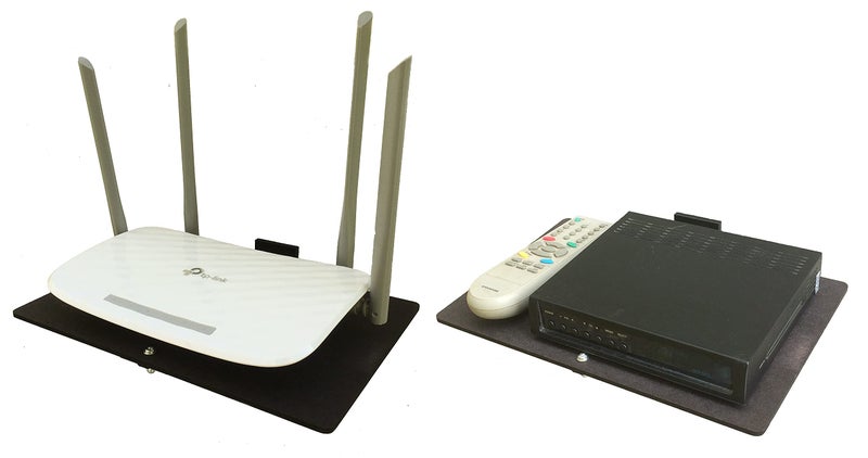makerV Engineered Wood Stick-On Set Top Box Stand, Wifi Router Stand, Phone Stand, Adhesive Wall Mount Shelf: No Drilling, No Screws To Wall - Image 2