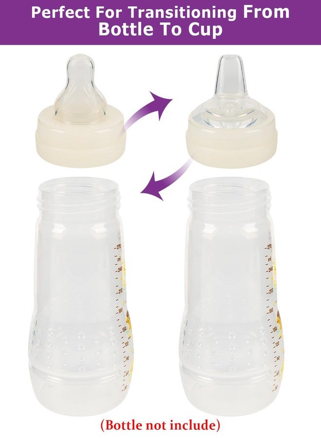 joyfeed Sippy Cup Nipples for MAM Easy Start Bottle,Easy Active Bottle and Glass Baby Bottles,Plastic Trainer Cup,Soft Silicone Nipples,Variable Flow Conversion Nipple,6+ Months,4 Count - Image 3