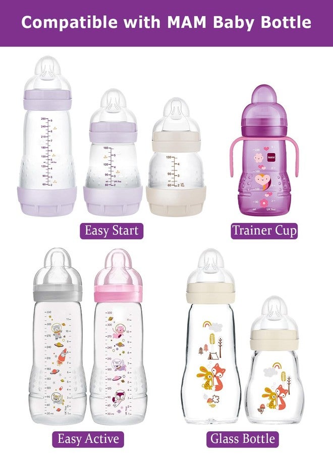 joyfeed Sippy Cup Nipples for MAM Easy Start Bottle,Easy Active Bottle and Glass Baby Bottles,Plastic Trainer Cup,Soft Silicone Nipples,Variable Flow Conversion Nipple,6+ Months,4 Count - Image 2