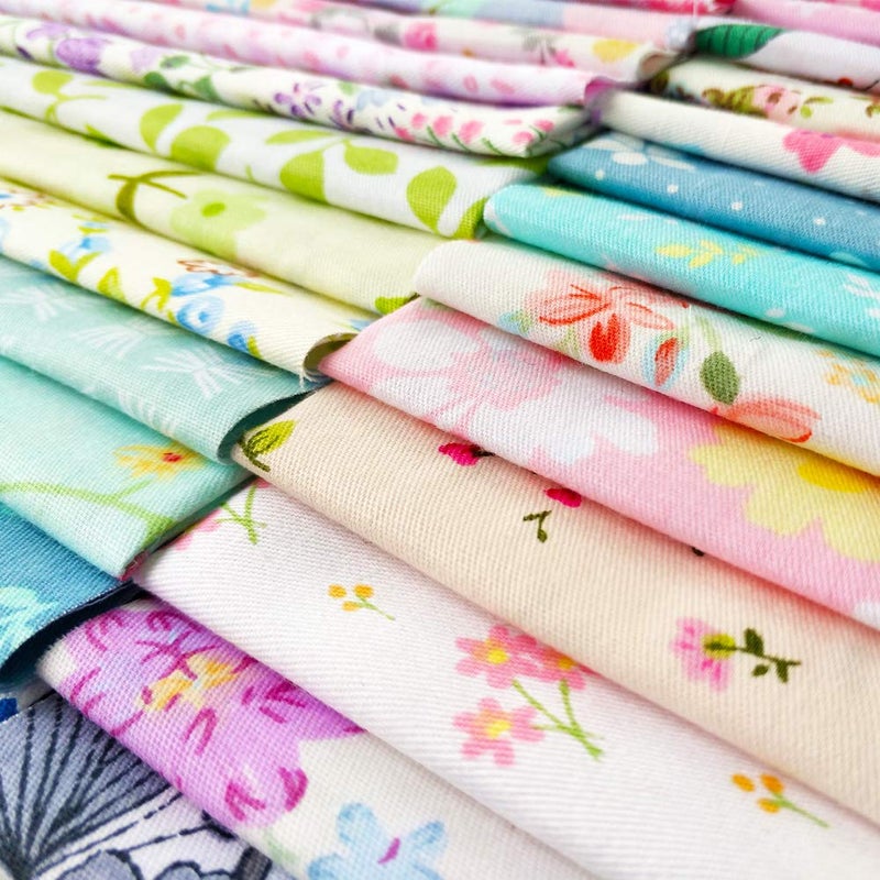 flic-flac 50pcs 8 x 8 inches (20cmx20cm) Cotton Fabric Squares Quilting Sewing Floral Precut Fabric Square Sheets for Craft Patchwork (50pcs 20cm*20cm) - Image 4