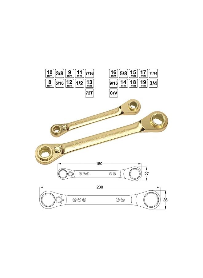 PROMASS promass 2Pc. 10 in 1 GPlating™ Double Box End Reversible Ratcheting Wrench Set  - Image 4