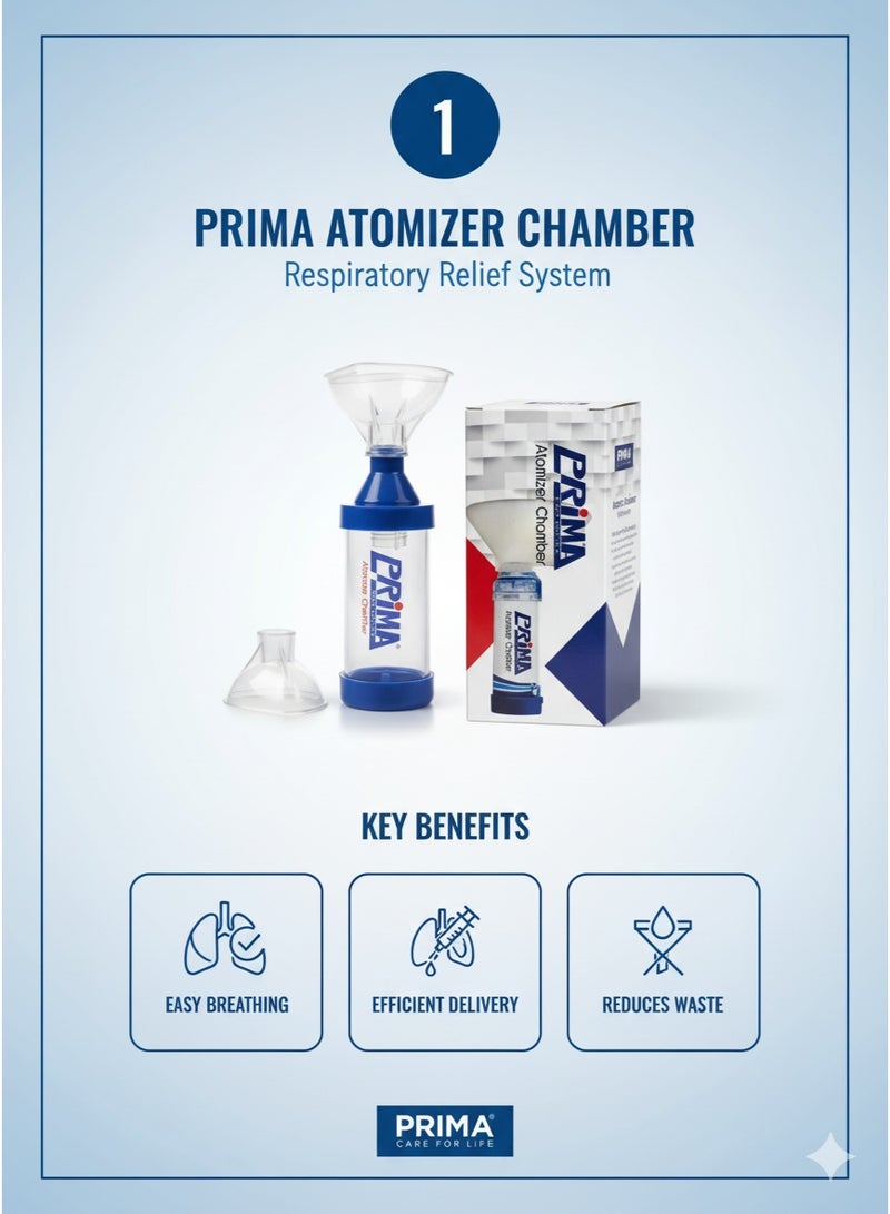 بريما PRIMA Atomizer Chamber الحل الأمثل لسهولة استخدام بخاخ الربو وتحسين كفاءة التنفس في أي وقت. - Image 3