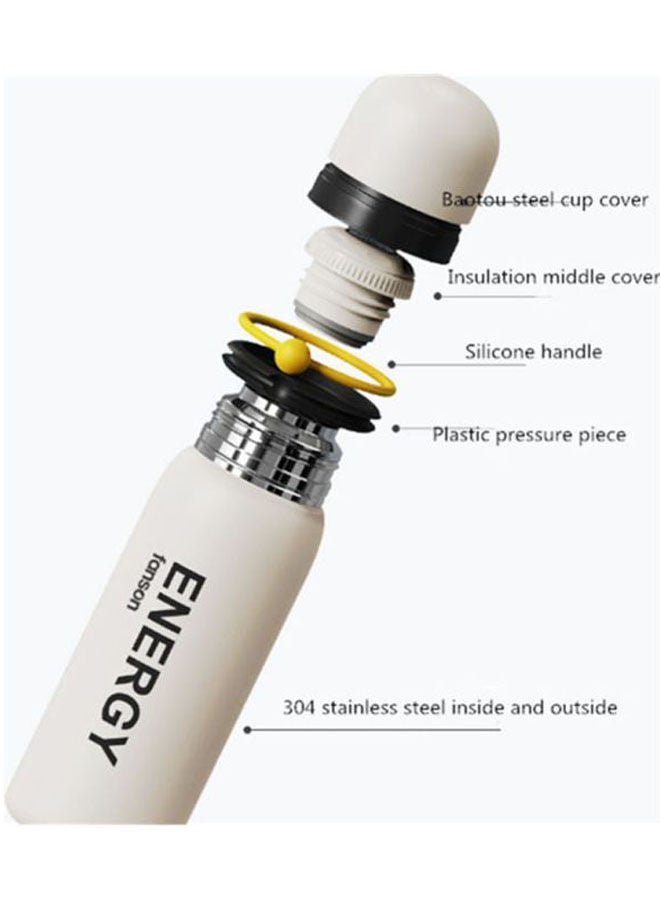 NIBEMINENT Heat Preservation Water Bottle White/Black - Image 3