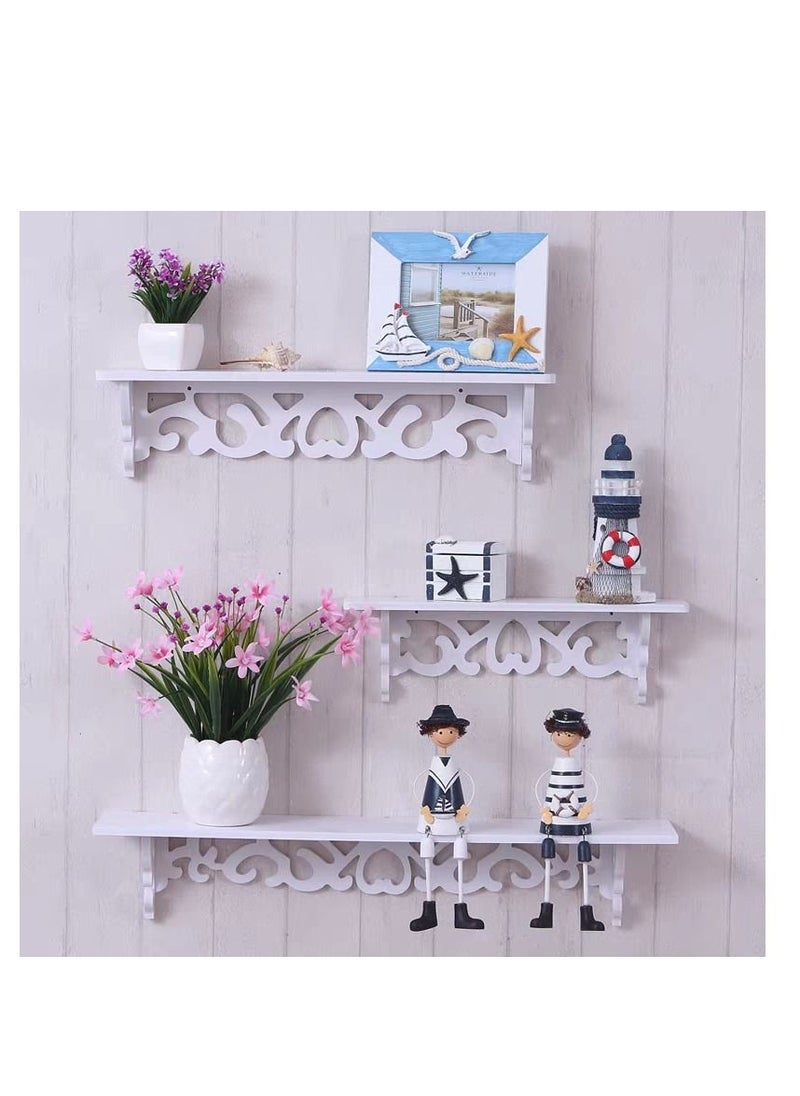 Generic FFD Floating Shelves Wood Wall Storage Shelves Shower Caddy Rack Shower Kitchen Bedroom Toilet Wooden Wall Shelf Wooden Floating Shelves Storage Shelf Wall Mounted Book Shelf Bookcase  - Image 4