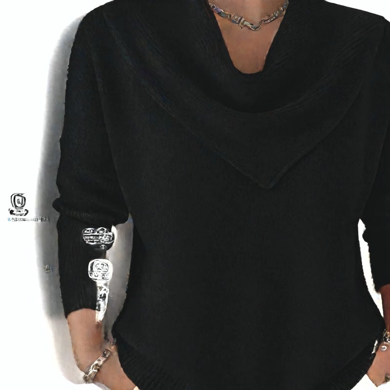 Women's Long Sleeve Sweater Fall Winter Casual Knit Top - Image 5