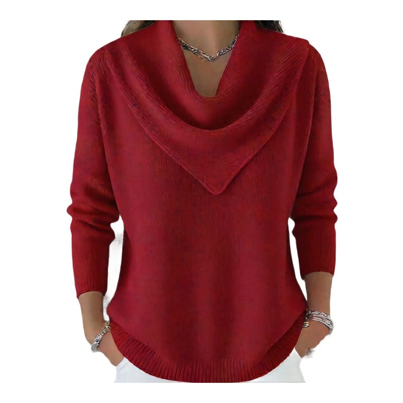 Women's Long Sleeve Sweater Fall Winter Casual Knit Top - Image 1