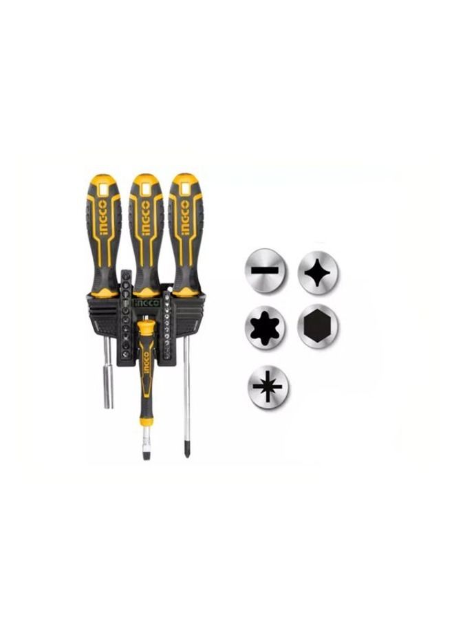 INGCO 24-piece screwdriver set (regular + cross + 2-piece screwdriver handle) INGCO
