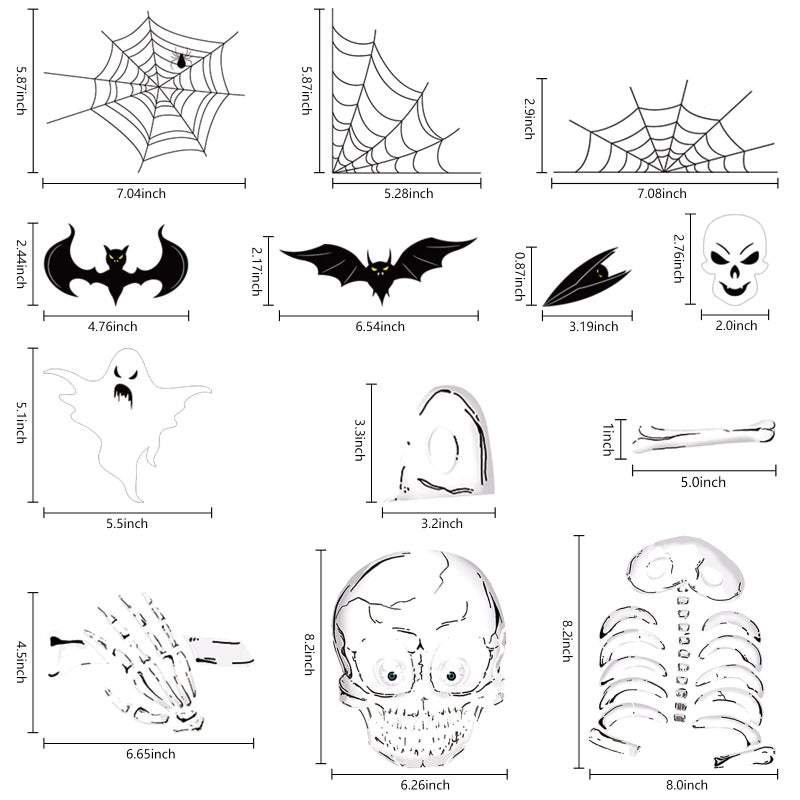 KUCHEY 140Pcs Halloween Window Clings Decor For Halloween Decorations  Double Side Halloween Window Stickers Removable Glass Decals For Halloween Party Decorations Indoor - Image 3