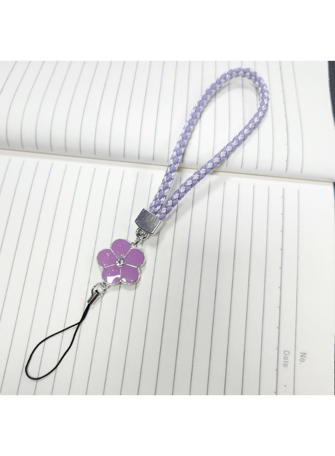 NIBEMINENT Phone Charm/ Chain Strap for Women Girls, Woven Rope Leather Cell Phone Case Lanyard Wrist Strap，A053/Purple